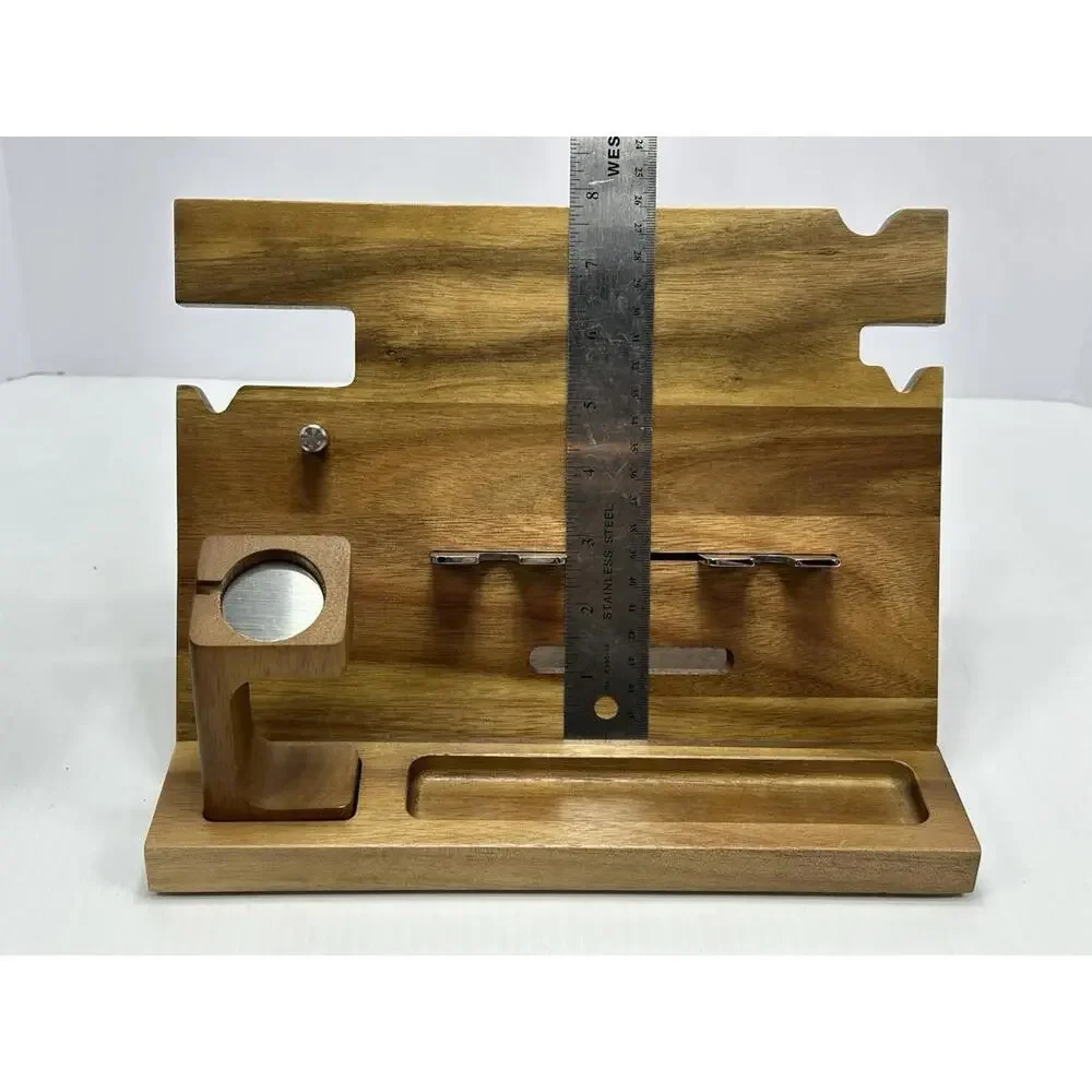 Wood Phone Docking Station Ash Key‎ Holder Wallet Stand Watch Organizer Men